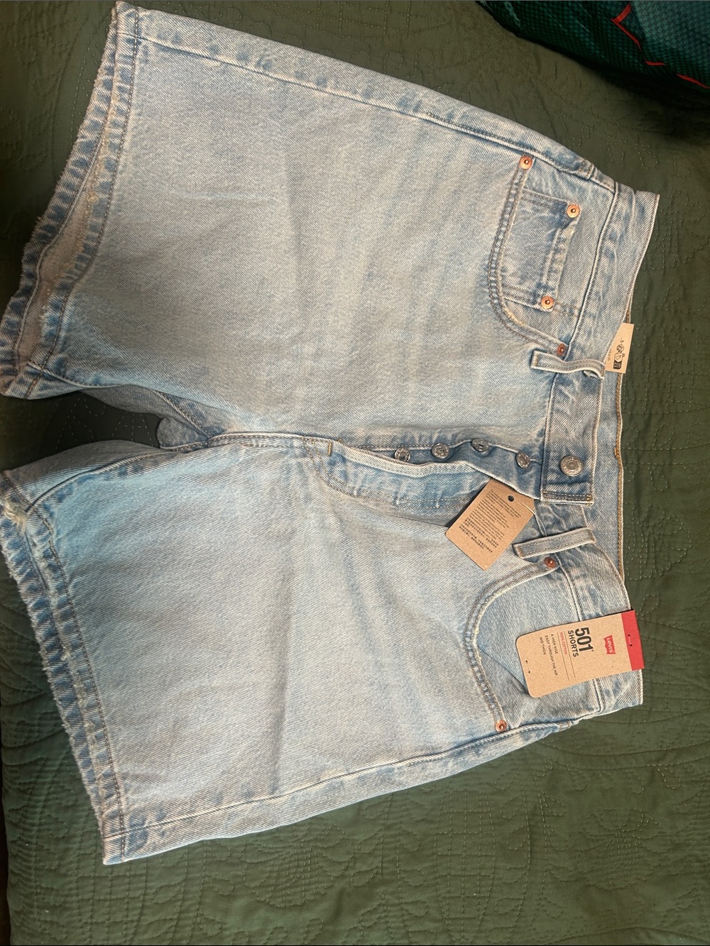 Levi's Light Blue High-Rise Denim Shorts